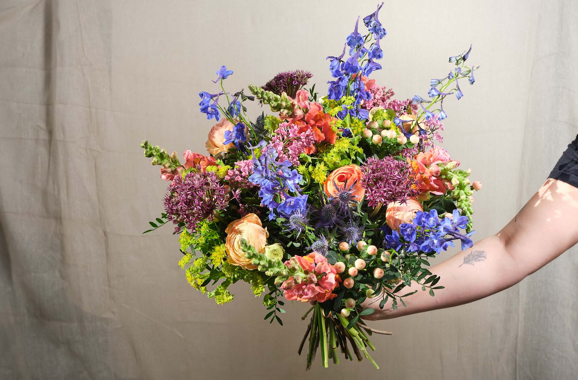The Vibrant Bunch - Premium Artificial Silk Flowers Bouquet for Home Decor, Wedding Centerpieces & Party Arrangements | Perfect for Living Room, Dining Table, Office Desk & Event Decorations
