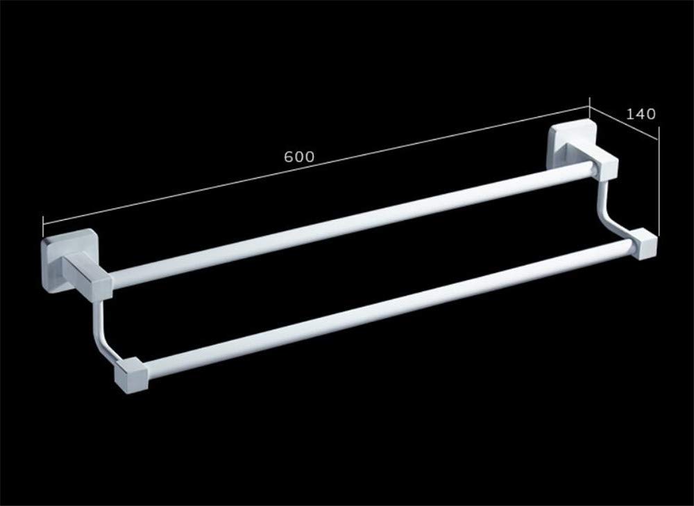 Stainless Steel White Towel Bar 16 Inch - Rustproof Bathroom Towel Rack & Rail - No Drilling Required - Perfect for Modern Bathrooms, Spas & Guest Rooms