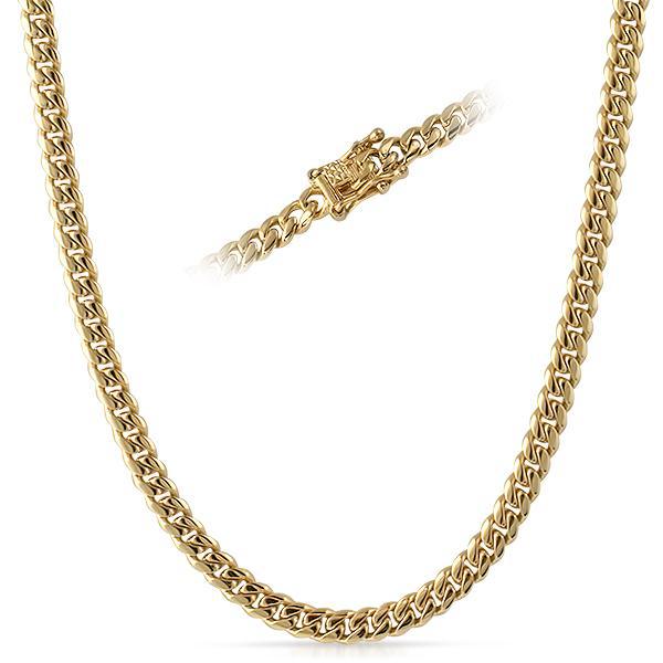6mm 14K Gold Plated Miami Cuban Chain Necklace for Men - Stylish Hip Hop Jewelry Gift for Birthday, Anniversary & Special Occasions