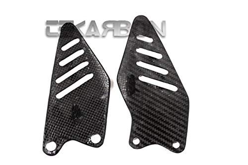 Premium Carbon Fiber Heel Plates for Kawasaki ZX6R (2009-2016) - 2x2 Twill Weave - Lightweight & Durable Motorcycle Footpeg Covers - Perfect for Sport Bike Riders & Track Day Enthusiasts