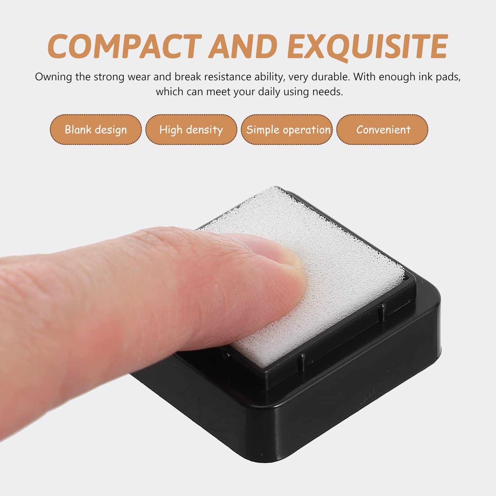 10pcs Fingerprint Ink Pad Blending Sponge - Empty Blank Ink Pads for DIY Stamp & Ink Refill - No Ink Included - Perfect for Graffiti, Crafting & Document Stamping