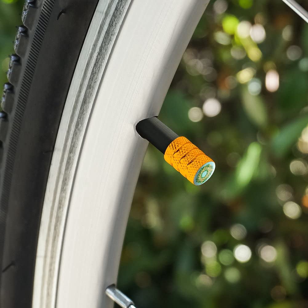 Summer Sunflower Wreath Graphics Wheel Caps - Aluminum Valve Stem Covers for Motorcycle & Bicycle Tires - Perfect for Bike Decor & Summer Riding Accessories