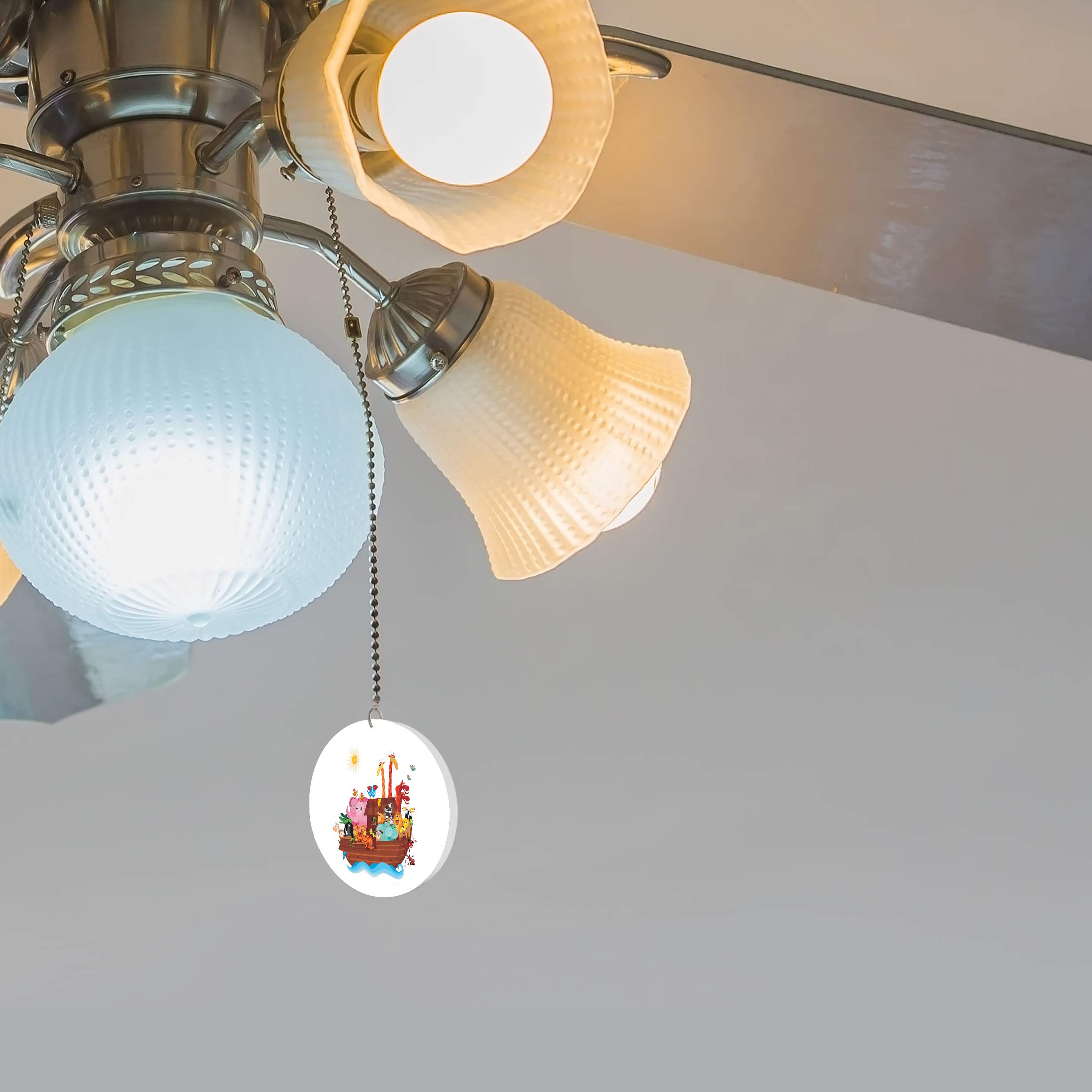 Noah's Ark Fan Light Pull Chain - Decorative Ceiling Fan Cord Replacement for Kids Room, Nursery, and Themed Decor - Perfect for Bedroom, Bathroom, and Living Room