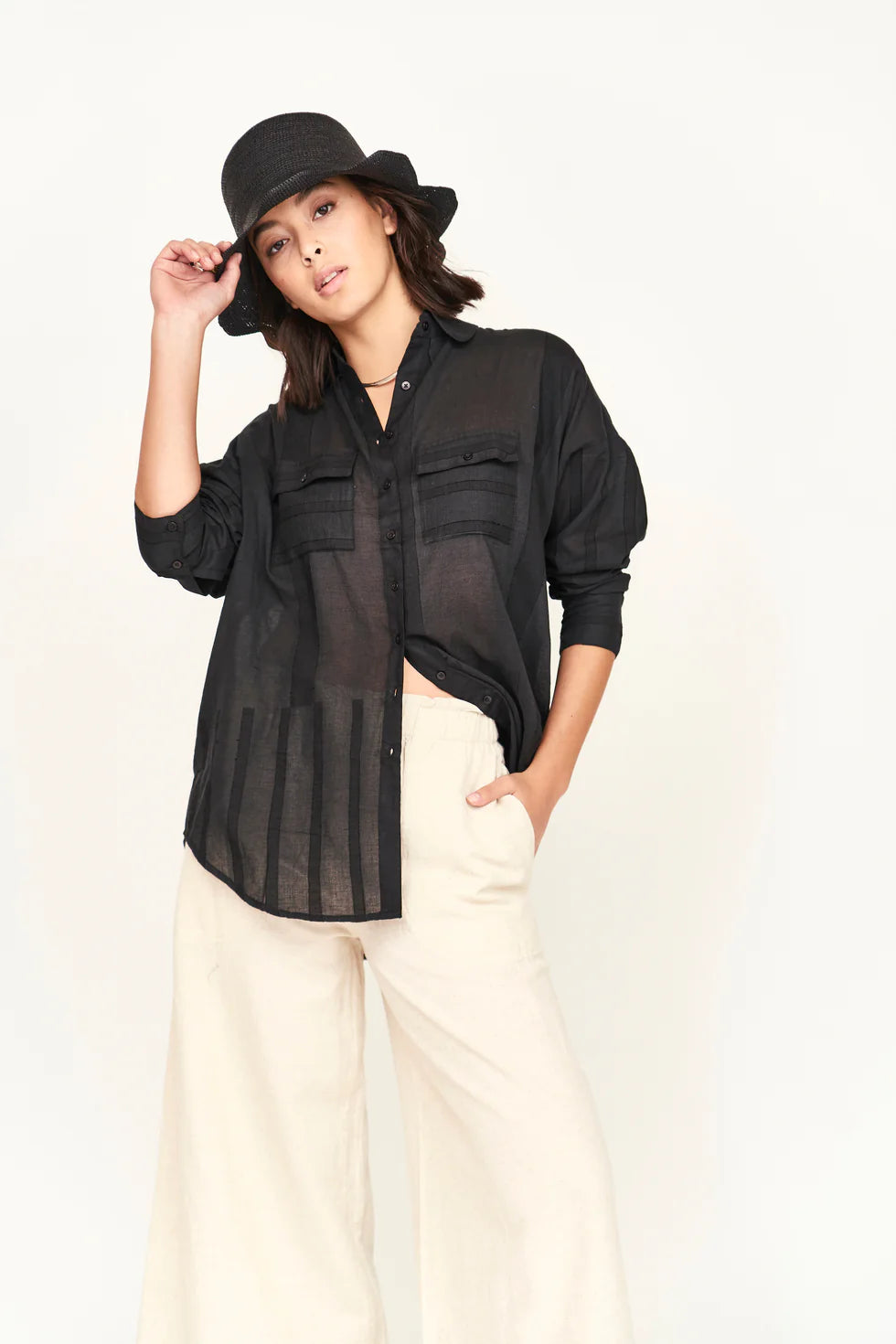 Kyoto Shirt for Men - Premium Black Cotton Button Down Shirt | Business Casual & Office Wear