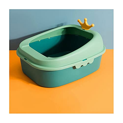 Large Space Semi-Enclosed Cat Litter Box - Splash Proof & Easy to Clean Cat Toilet for Indoor Cats - Perfect for Small Apartments & Multi-Cat Homes (Color A)