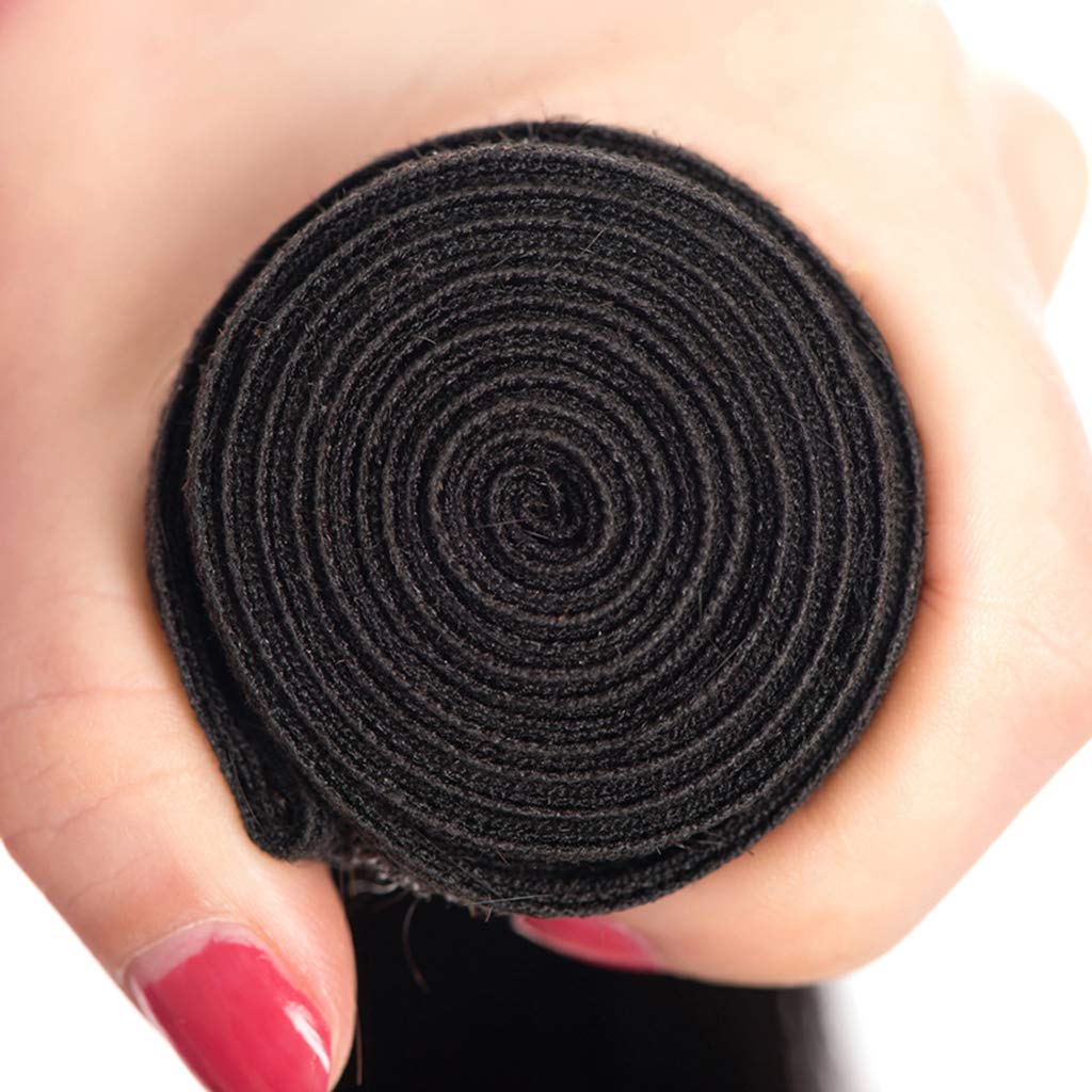 YanT HAIR 8A+ Grade Brazilian Virgin Hair Straight Human Hair Weave Bundles - 14/16/18 Inches Natural Black Color (Pack of 3) for Sew-in, Clip-in Extensions & Professional Styling