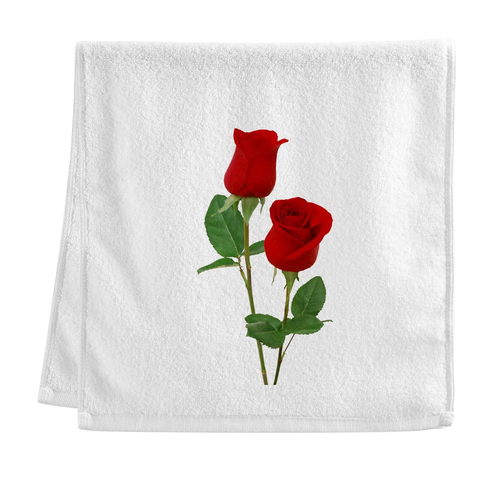 ALAZA Red Rose Floral Bath Towel 100% Cotton Hand Towel 16x30 Inches - Ultra Absorbent, Soft & Skin-Friendly for Bathroom, Kitchen, Spa - Perfect Gift for Housewarming, Wedding & Home Decor (1 Piece)