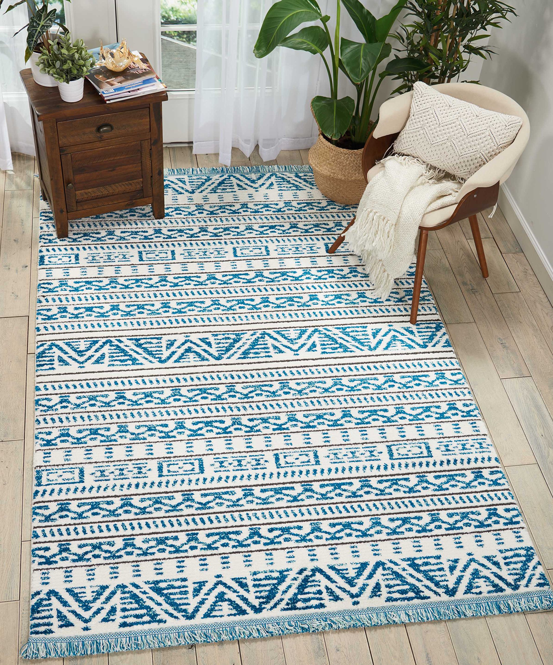Nourison Kamala Moroccan Ivory/Blue 5'3