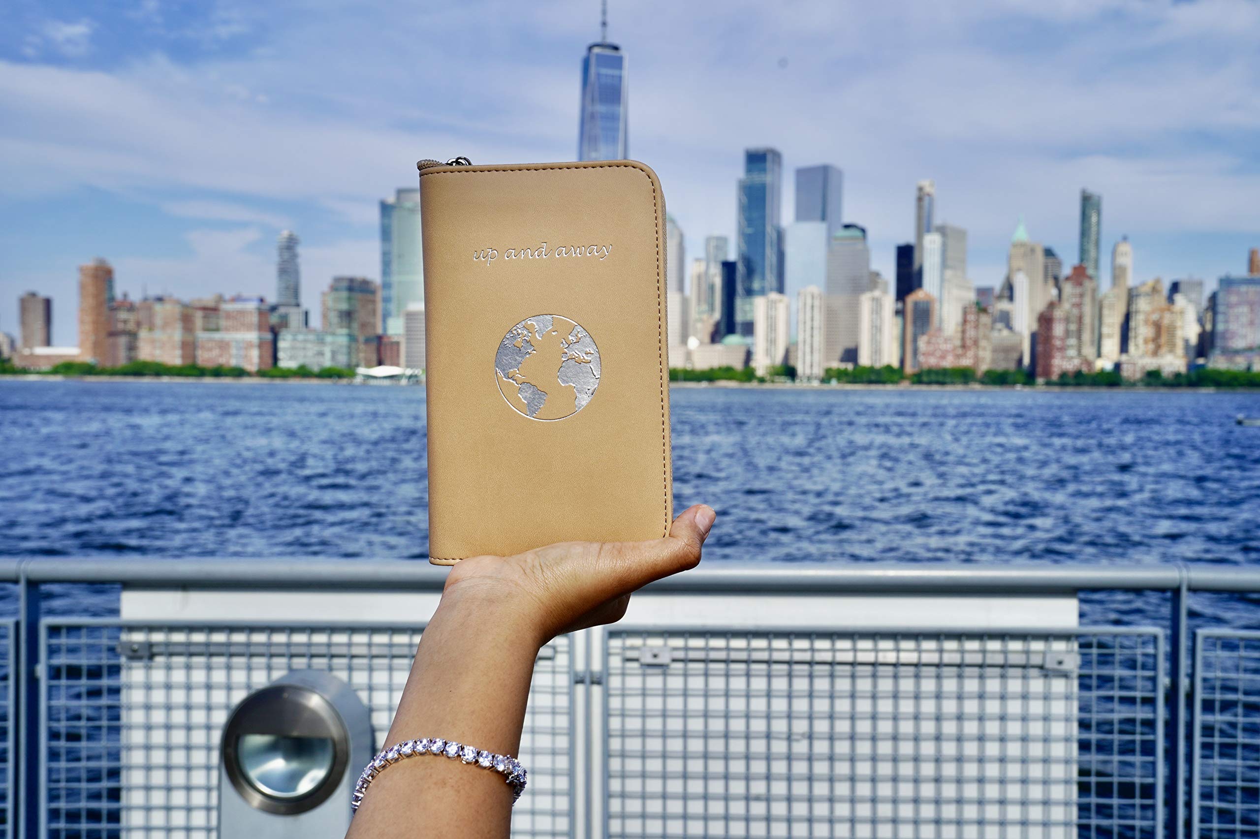 RFID Blocking Phone Charging Passport Holder & Travel Wallet - Removable Power Bank for Money, Cards, Phone & Travel Documents - Universal Phone Compatibility - Perfect for Airports, Business Trips & International Travel