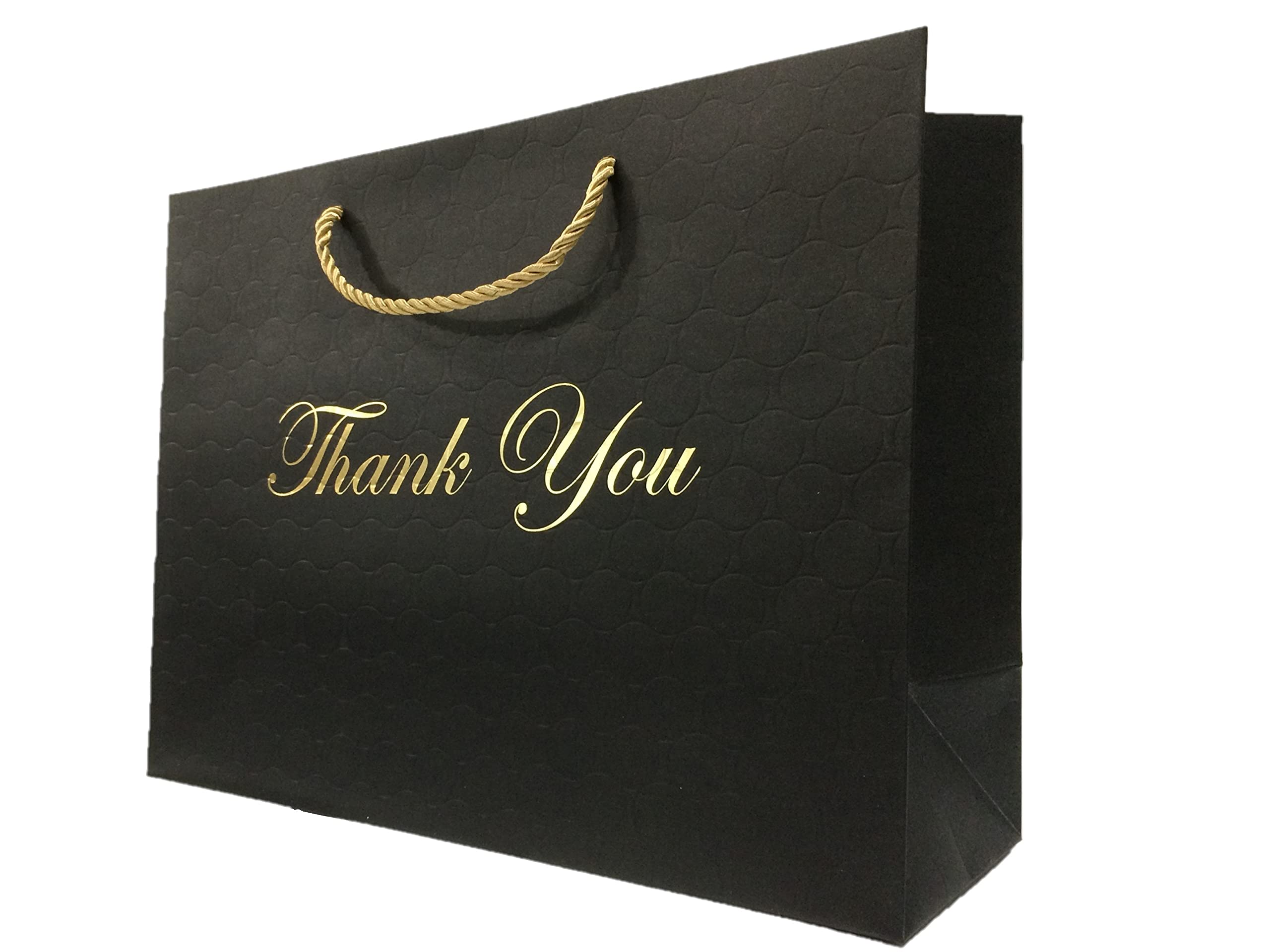Premium Large Thank You Gift Bags Bulk Pack - 120 Count, 13x5x10 Inches - Elegant Black Paper Shopping Bags with Sturdy Handles - Perfect for Retail Stores, Boutiques & Small Businesses - Great for Parties, Weddings & Corporate Gifting