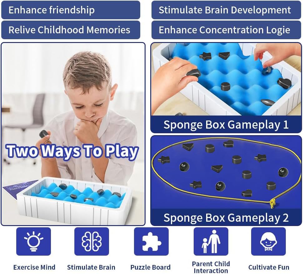 2024 Magnetic Board Game for Kids & Adults - Multiplayer Strategy Game with Magnetic Stones & Beads | Fun Family Tabletop Game for Parties, Travel & Indoor Activities
