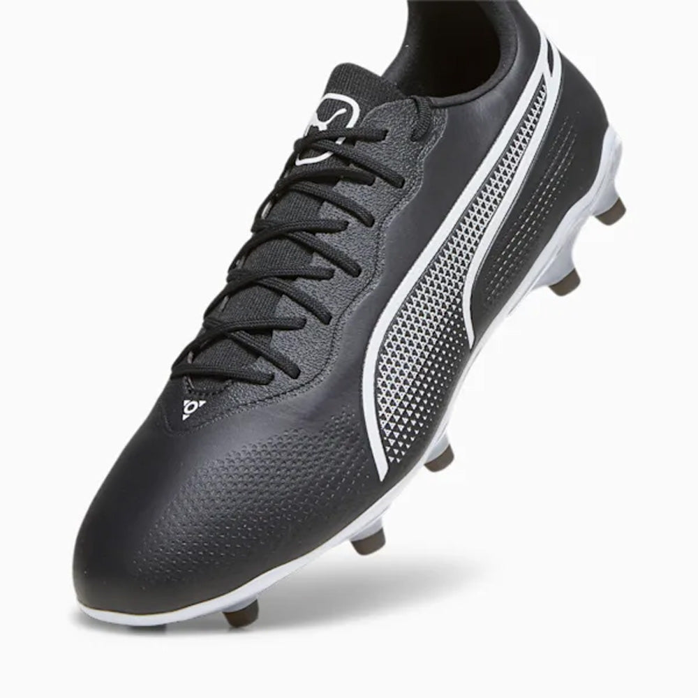 Puma King Pro FG/AG Soccer Cleats for Men - Black/White Football Shoes - Perfect for Artificial Grass & Firm Ground - Ideal for Training & Competitive Matches