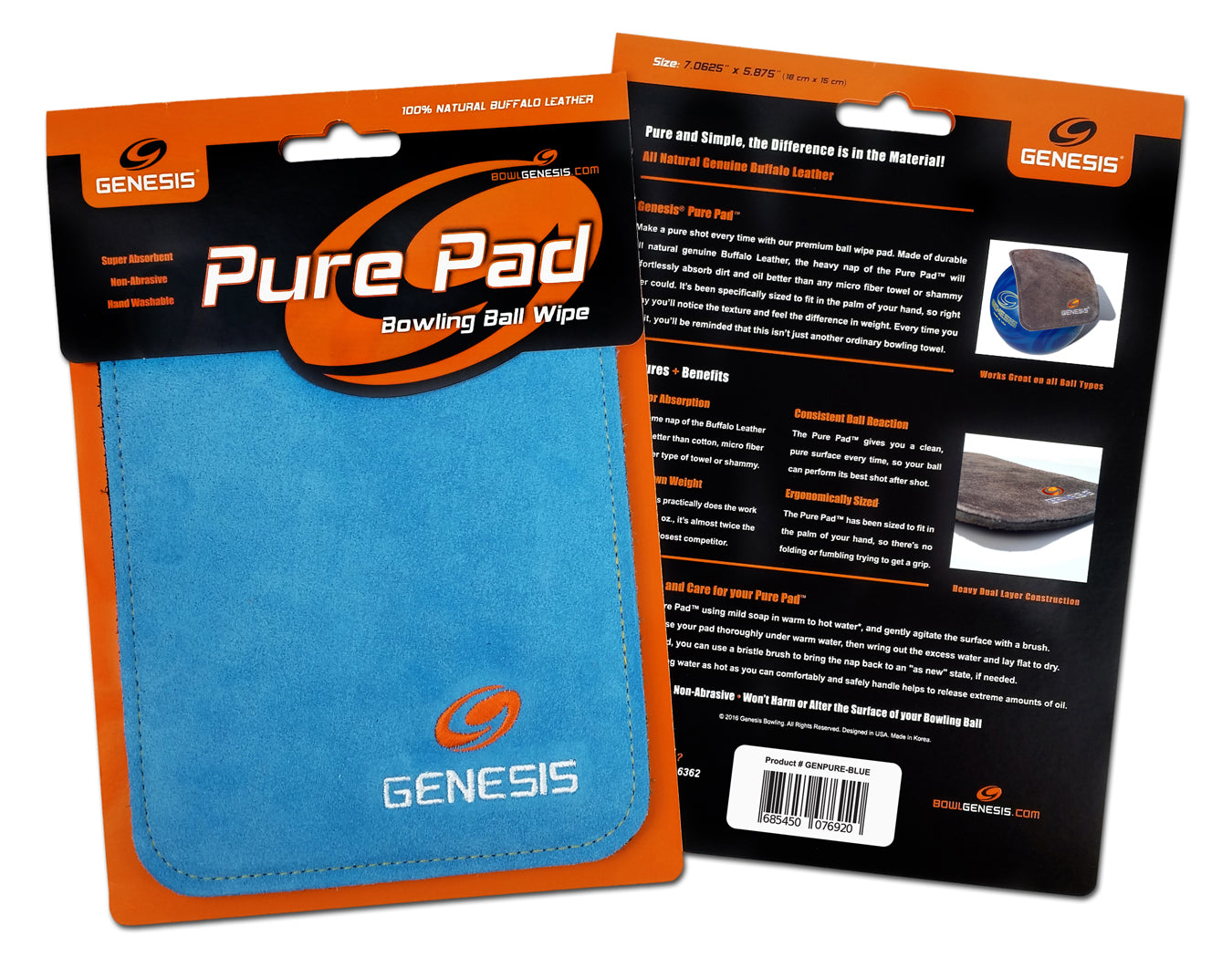 Genesis Pure Pad Leather Shammy - Premium Microfiber Car Drying Towel for Auto Detailing & Waterless Wash - Perfect for Cars, Motorcycles & RVs