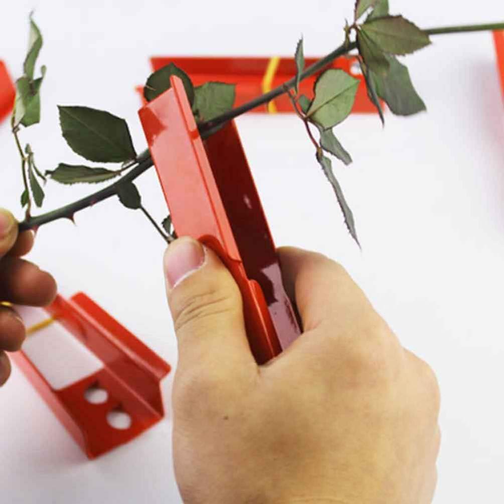 Professional Rose Thorn Remover Tool 3-Piece Set - Red Garden Pliers for Safely Stripping Rose Leaves & Thorns - Perfect for Gardening, Floral Arrangements & Rose Bush Maintenance