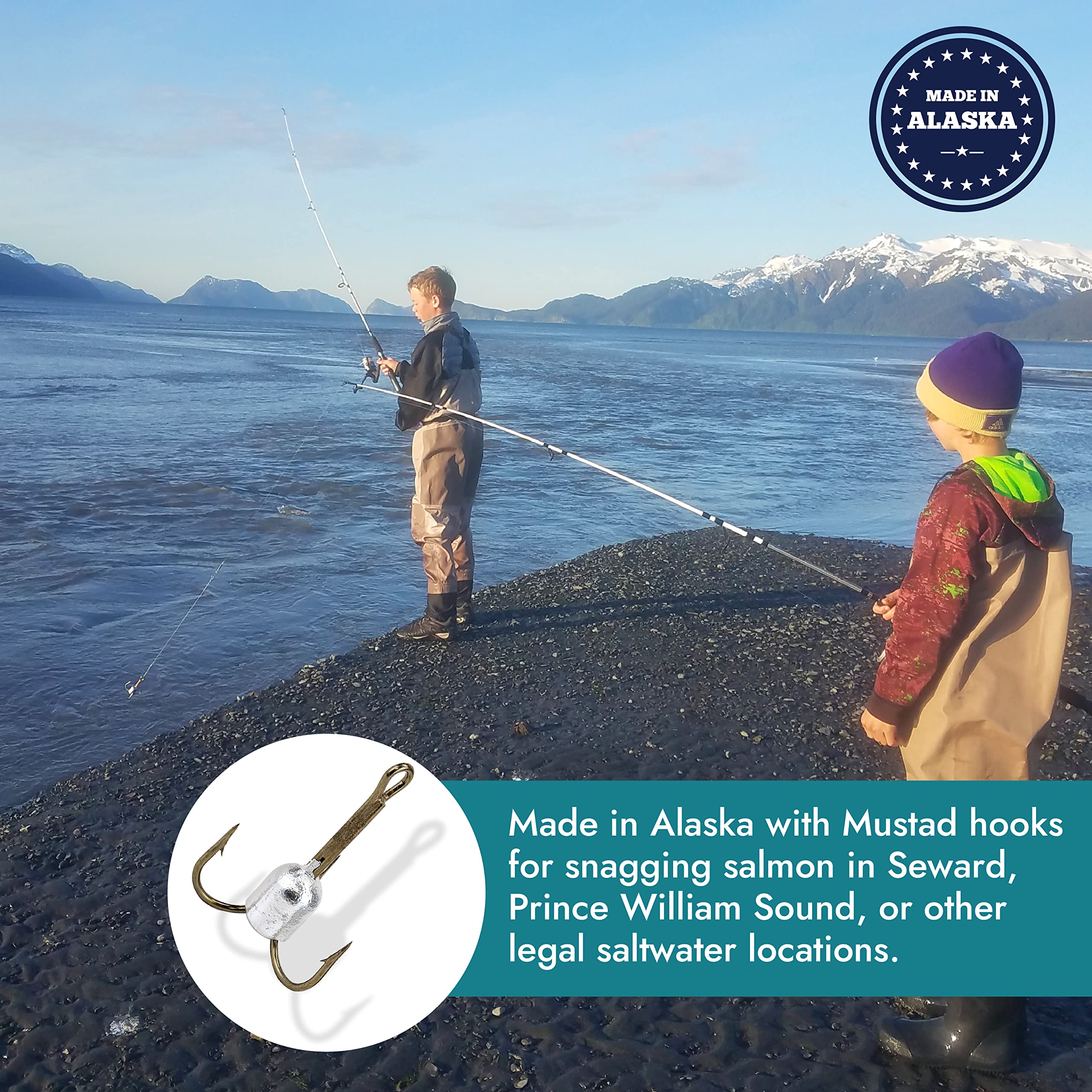 **Mustad Weighted Treble Hooks 8/0 - Premium Salmon & Bunker Snagging Hooks for 2023 - Ideal for River Fishing & Saltwater Angling**