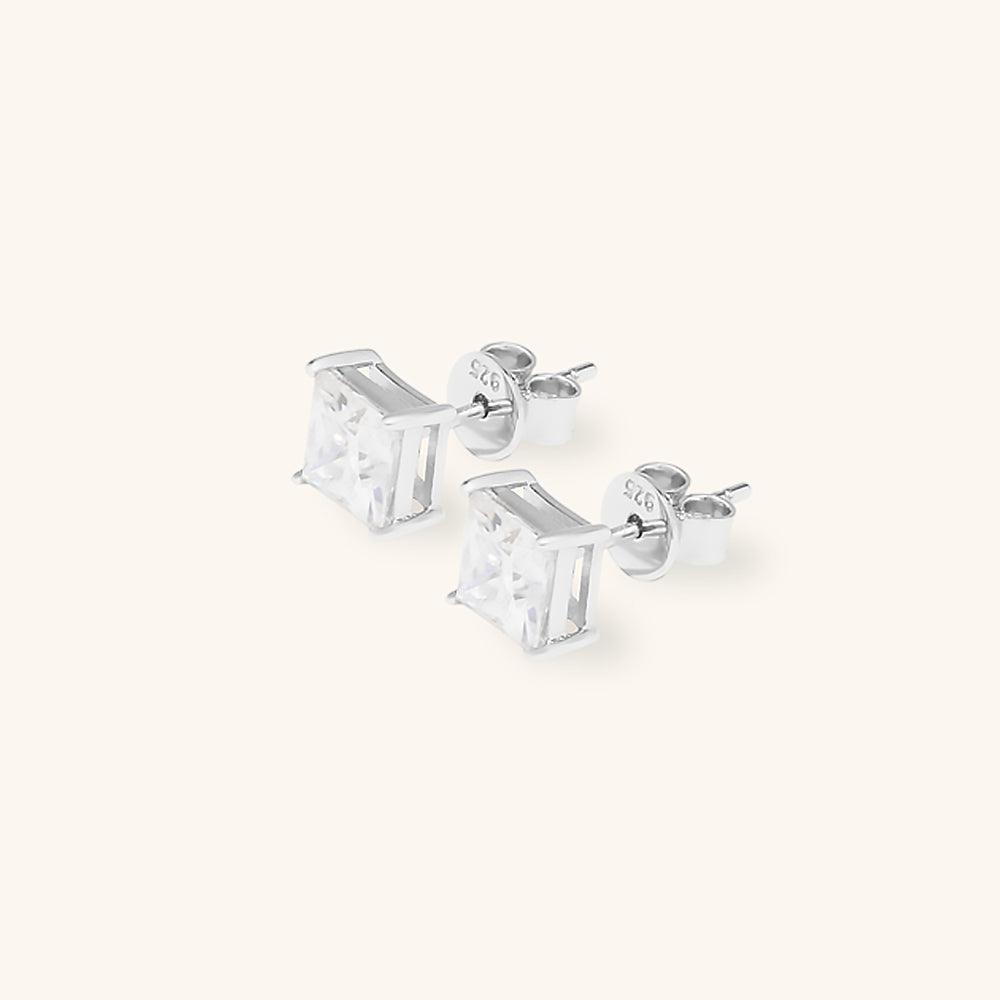 Classic Princess Premium Moissanite Stud Earrings for Women - 1ct Round Cut Hypoallergenic Earrings for Everyday Wear, Gift & Special Occasions
