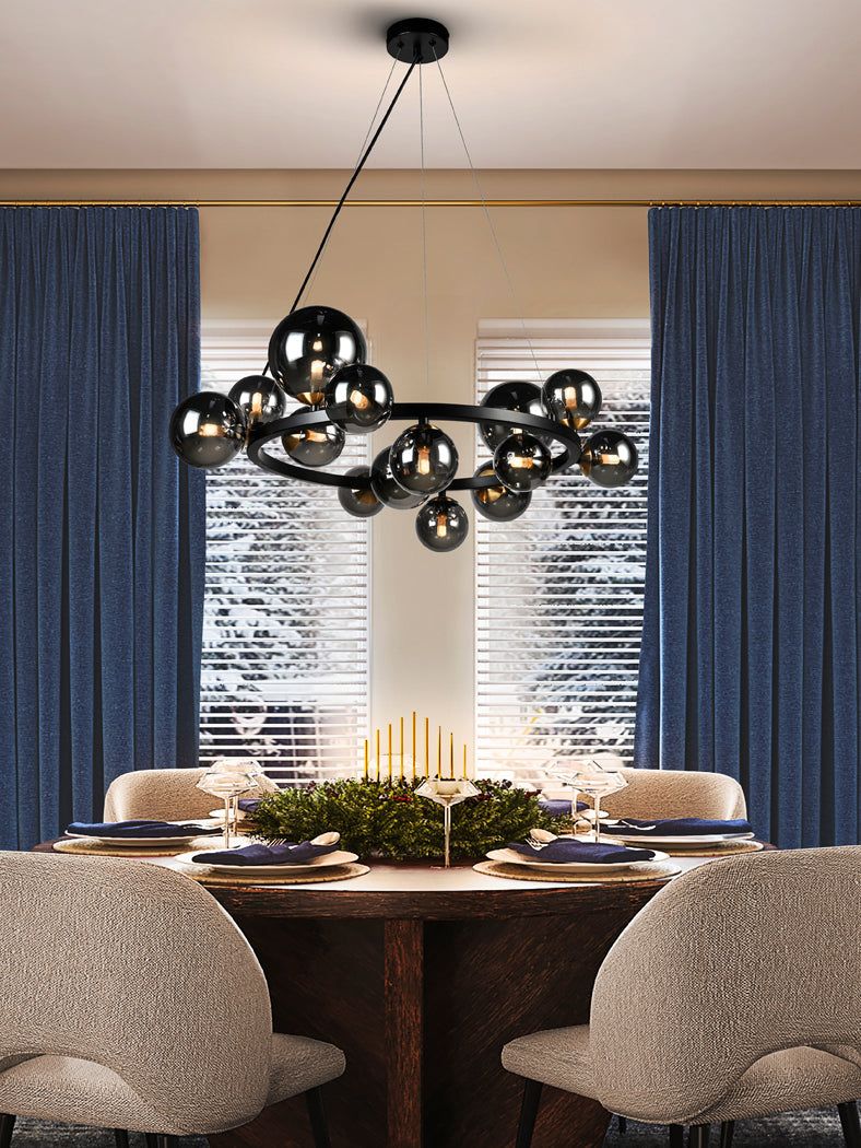 Astros Centre Ceiling Light in Matt Black & Polished Brass - Modern Lighting Fixture for Living Room, Bedroom, and Dining Room