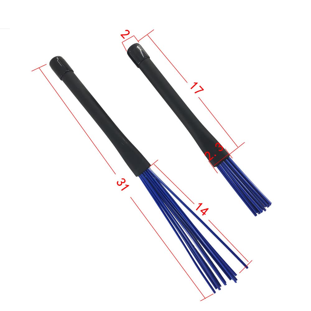Jiayouy Retractable Drum Brushes Set - 1 Pair Wire & 1 Pair Nylon Brushes for Cajon, Jazz, Acoustic Drums - Perfect for Drummers & Music Lovers - Ideal for Live Performances, Studio Recording & Practice Sessions