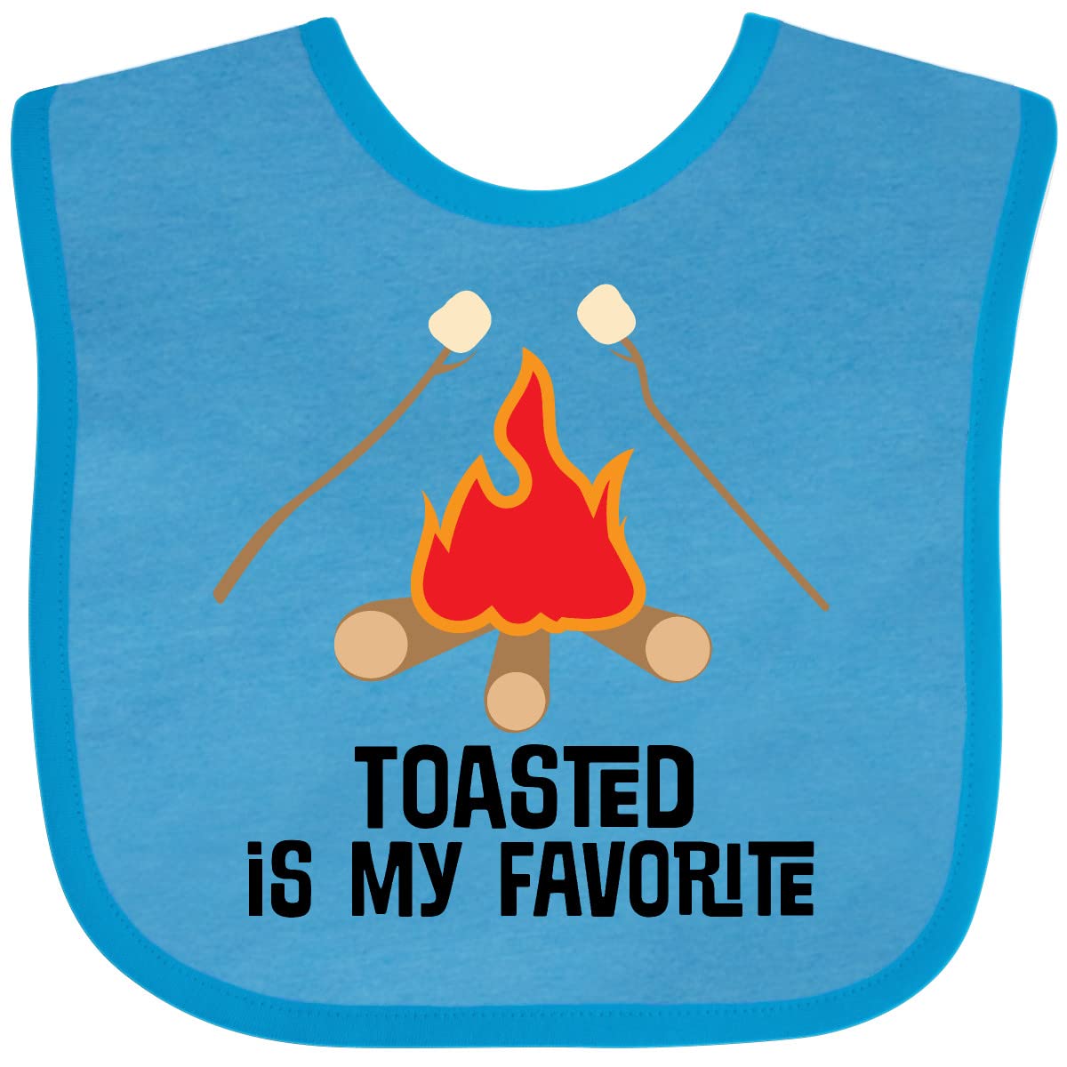 Inktastic Roasted Marshmallows Camping Campfire Baby Bib - Adorable & Absorbent Infant Feeding Bib for Outdoor Adventures, Family Picnics & Messy Mealtime Fun