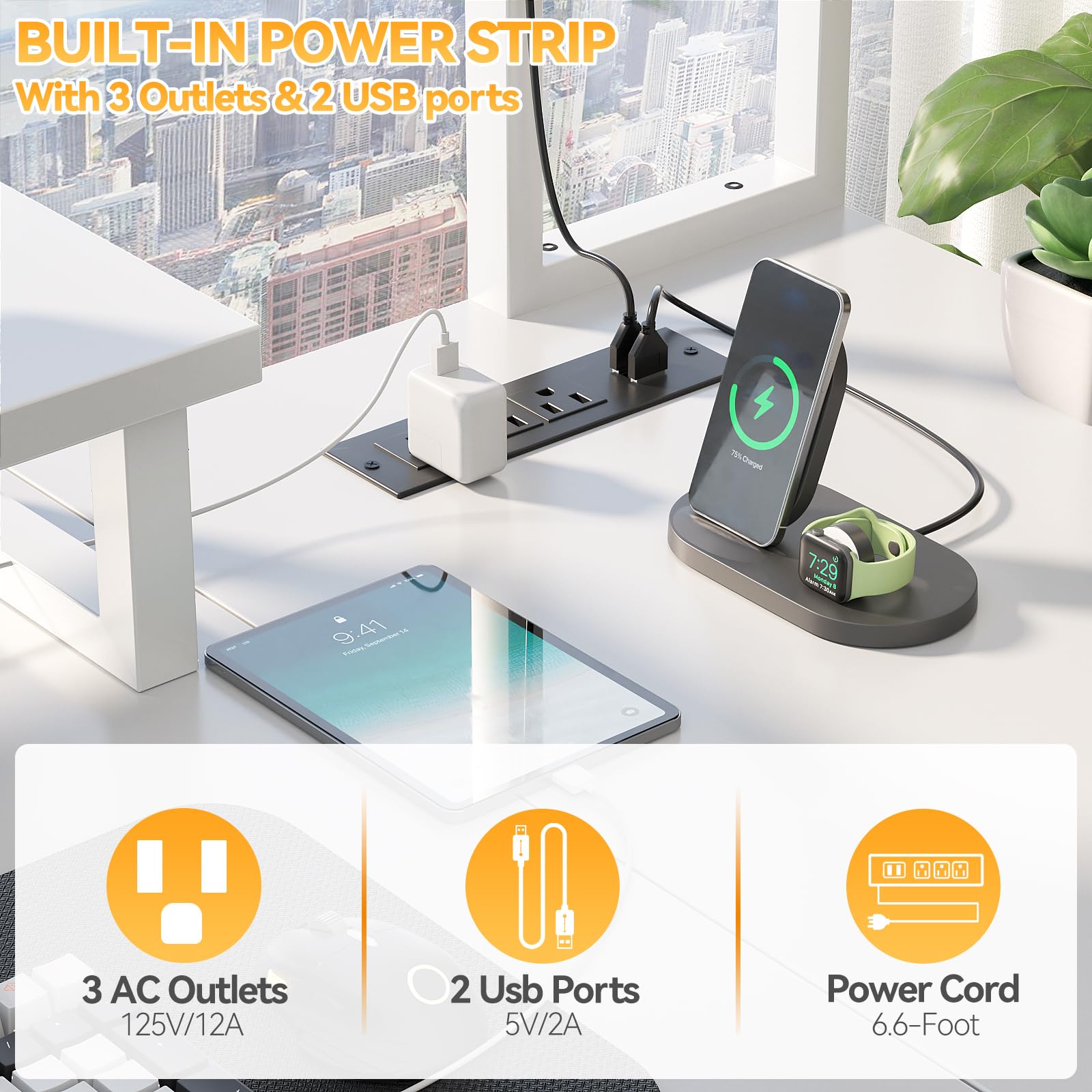 Aheaplus Small L-Shaped Gaming Desk with USB Charging Port & LED Strip - Reversible Corner Computer Desk with Monitor Stand, Storage Shelf & Organizer Bag - Perfect for Home Office, Gaming Setup & Small Spaces (White)