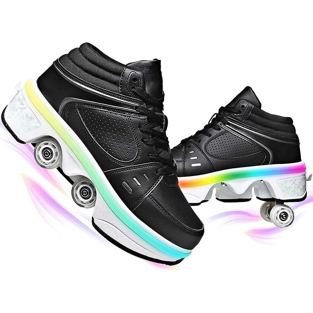 Best Roller Skates for Women & Kids - 2 in 1 Automatic Invisible Wheel Shoes for Adults & Children | Multi-Functional Transformable Skates for Outdoor Sports, Skating Rinks & Fitness (Ideal for Students, Beginners & Professionals)
