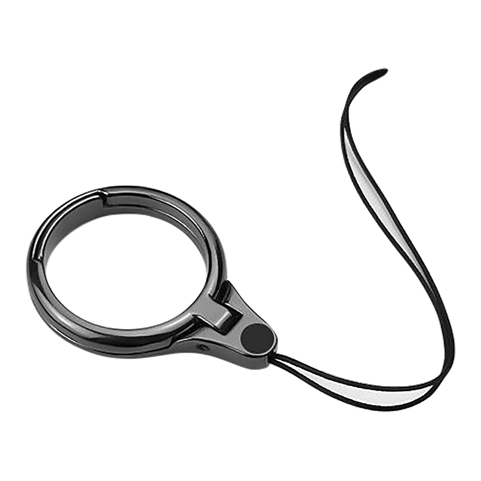 CactusAngui Universal Phone Ring Holder with Anti-Lost Rope - Black | Secure Grip for Phone Anti-Fall Protection | Perfect for Running, Hiking & Outdoor Activities