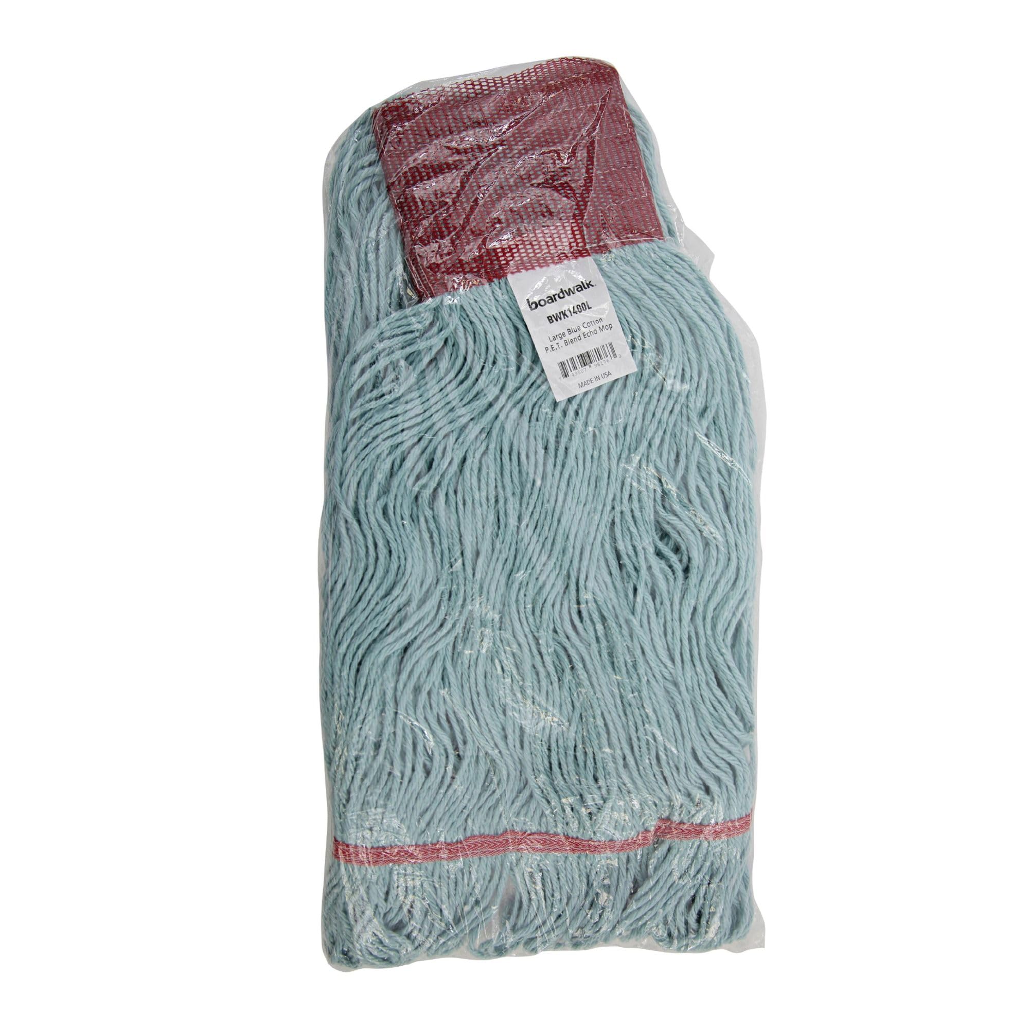 EchoMop BWK1400LCT - Large Blue Wet Mop with Looped-End Synthetic/Cotton Head (12/Carton) - Ideal for Hardwood Floors, Tile & Commercial Cleaning