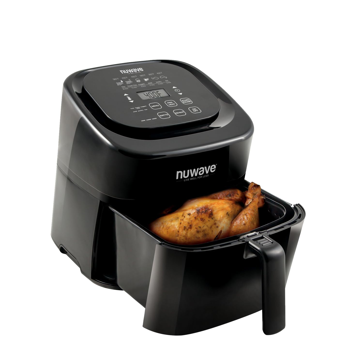 NUWAVE Brio 7-in-1 Air Fryer Oven with Digital Controls - 7.25 Quart Capacity, Non-Stick Basket & Reversible Rack - Perfect for Healthy Cooking, Baking, Roasting & Reheating Food - Ideal for Family Meals & Quick Snacks