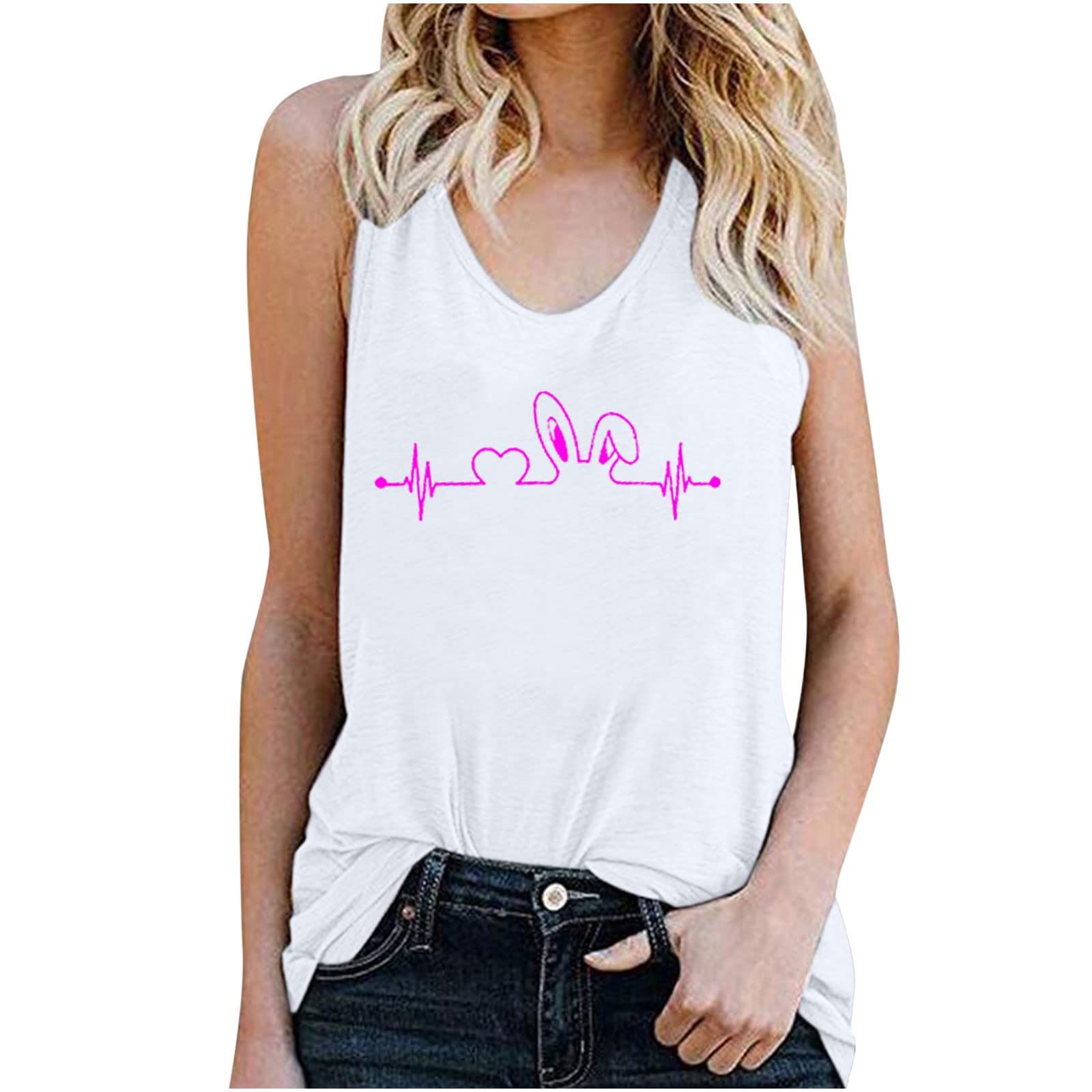 Women's Basic Tank Tops - Sleeveless Pullover Solid Color & Printed Vest Tops - Casual Blouse Shirts & Tees for Summer, Gym, Layering (Style 1151)