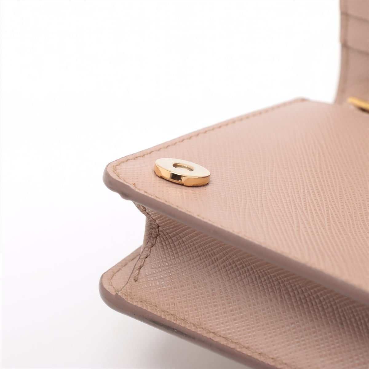 Prada Leather Chain Wallet for Women - Luxury Designer Crossbody Bag with Gold Chain Strap, Beige | Perfect for Parties, Travel & Everyday Use
