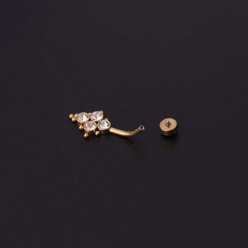 14G Dainty Belly Button Ring - Elegant Navel Piercing Jewelry for Women | Hypoallergenic Surgical Steel Body Jewelry | Perfect for Everyday Wear, Beach Outfits & Special Occasions