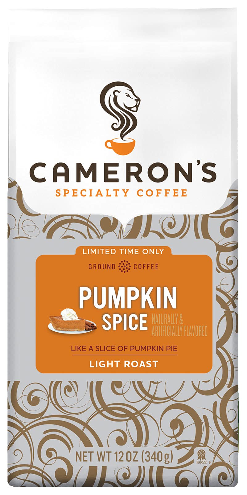 Premium Cameron's Holiday Roasted Ground Coffee - Pumpkin Spice Flavored, 12oz Bag | Perfect for Fall Mornings, Thanksgiving Gatherings & Cozy Winter Evenings