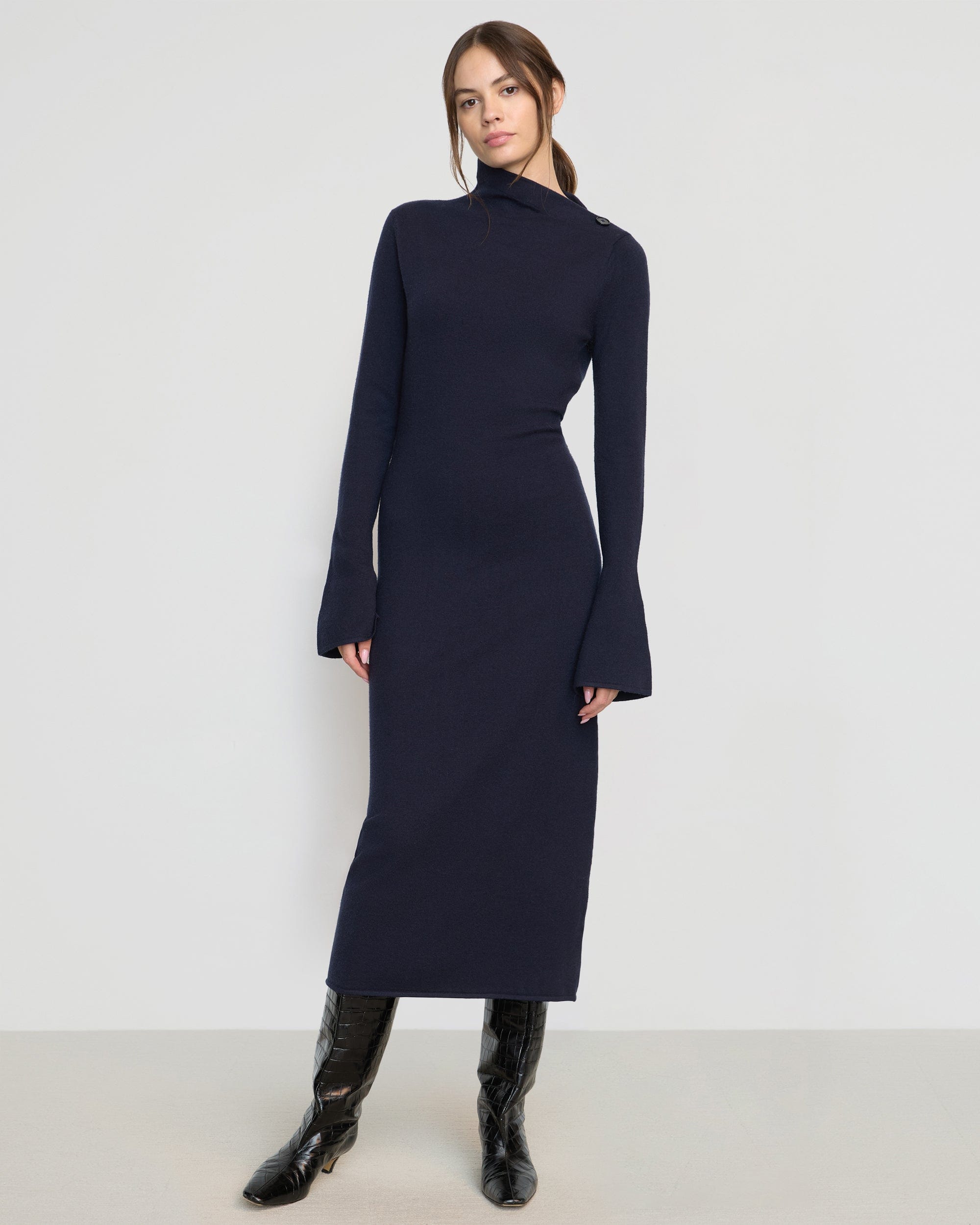 Keaton Bell Sleeve Midi Dress for Women - Flowy Elegant Vintage Style Dress with 3/4 Sleeves - Perfect for Weddings, Parties & Date Nights