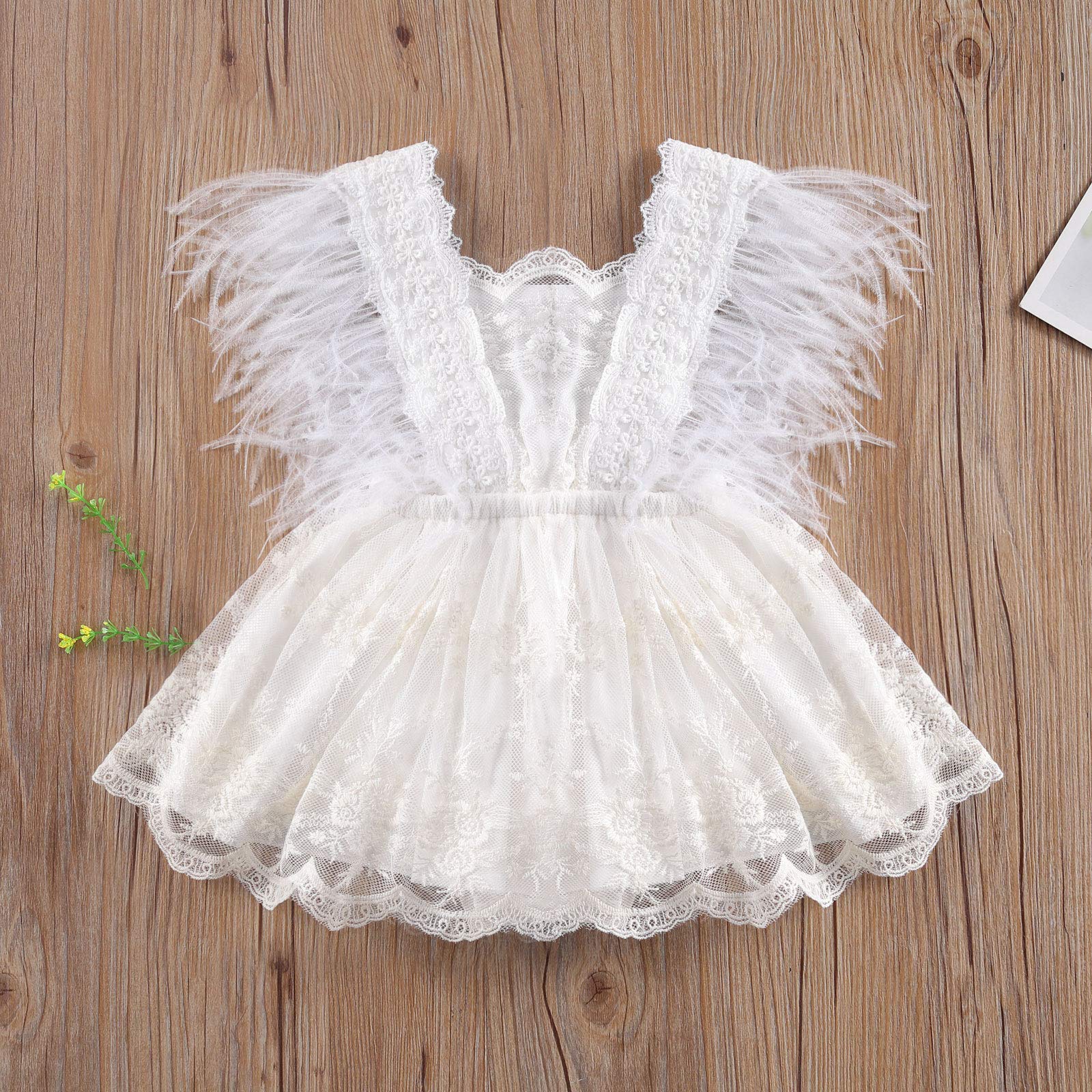 Hnyenmcko Newborn Baby Girl Lace Romper Dress - Ruffle Sleeveless Backless Tassel Jumpsuit for Summer Outfit | Perfect for Photoshoots, Parties & Special Occasions