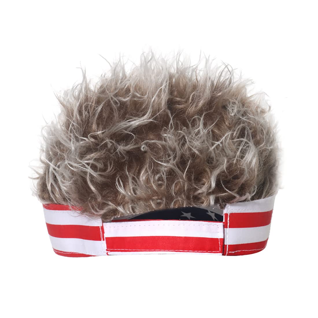 Malaxlx Men's Adjustable Visor Cap with Fake Hair - Stylish Baseball & Golf Hat for Outdoor Activities, Sports, and Daily Wear