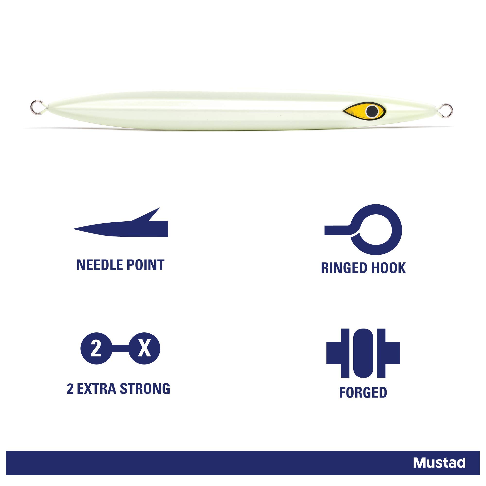 Mustad Rip Roller Slow Fall Jig Glow 300g/11Oz - Premium Saltwater Fishing Lure for Deep Sea & Offshore Angling