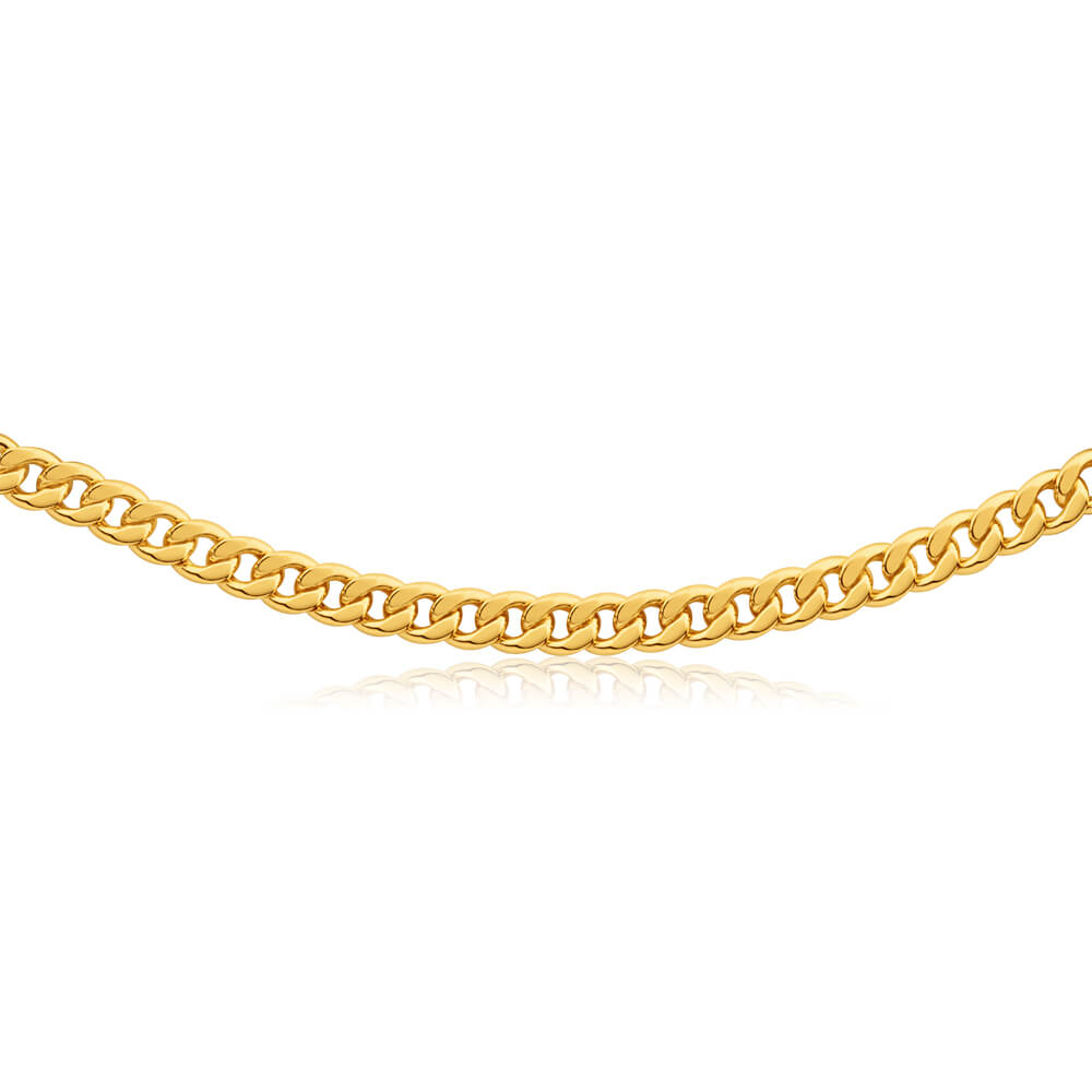 9ct Stunning Yellow Gold Copper Filled Curb Chain Necklace for Women - Perfect for Layering, Gift Giving & Everyday Elegance