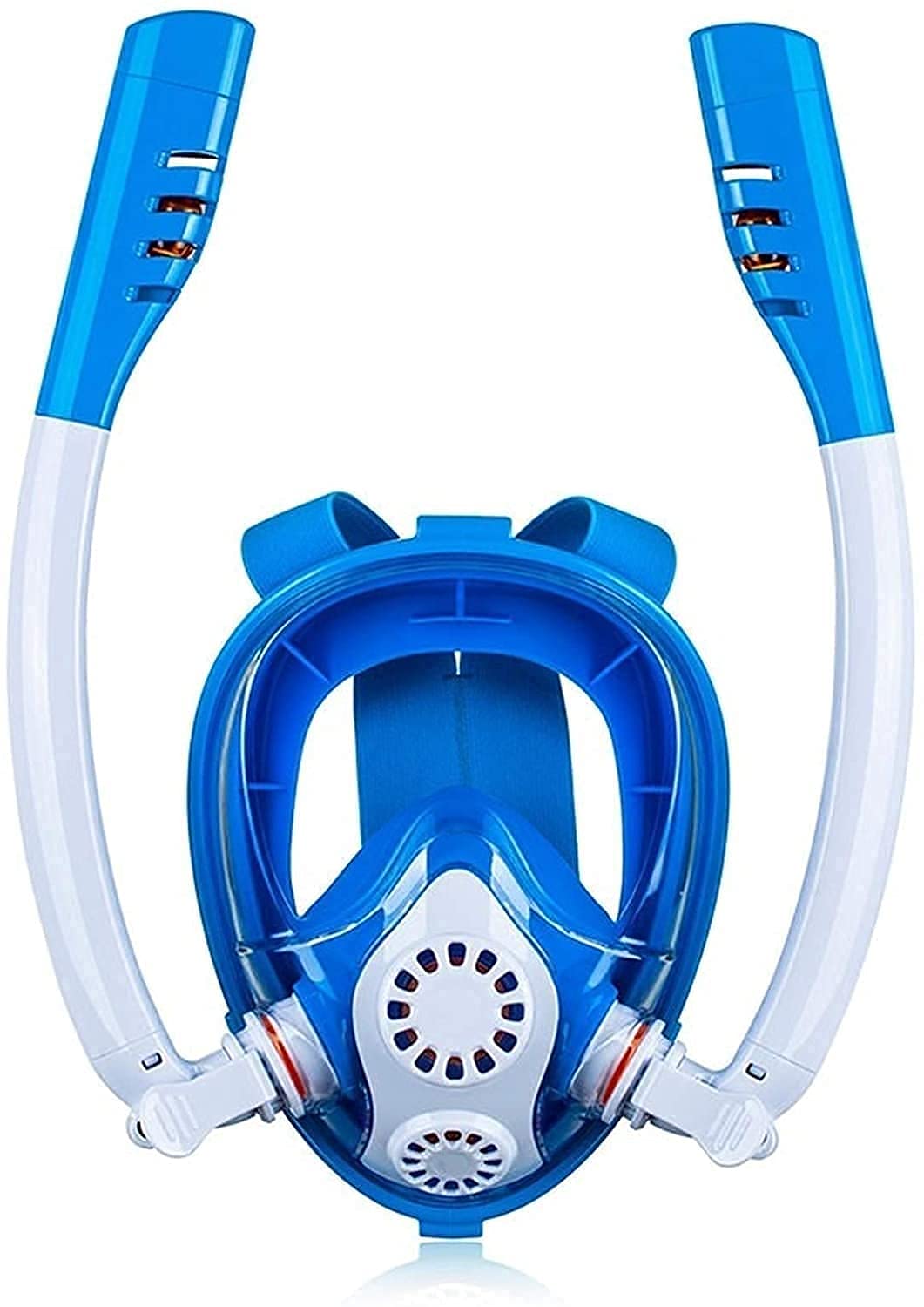 L-ROM Full Face Snorkel Mask for Kids - Anti-Fog Scuba Diving Mask with Wide View Lens for Swimming, Spearfishing & Underwater Adventures - Comfortable & Safe Snorkeling Gear (Blue, Small Size) - Perfect for Beach Vacations, Pool Parties & Ocean Exploration
