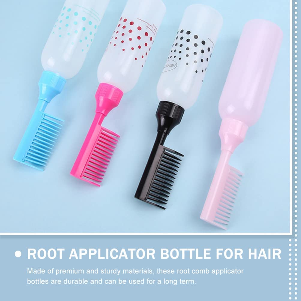 Ghelonadi 120ML Hair Oil Bottle with Comb - Hair Dye Applicator Brush & Styling Tool for Hair Coloring (White) - Perfect for Salon Professionals & At-Home Hair Treatments