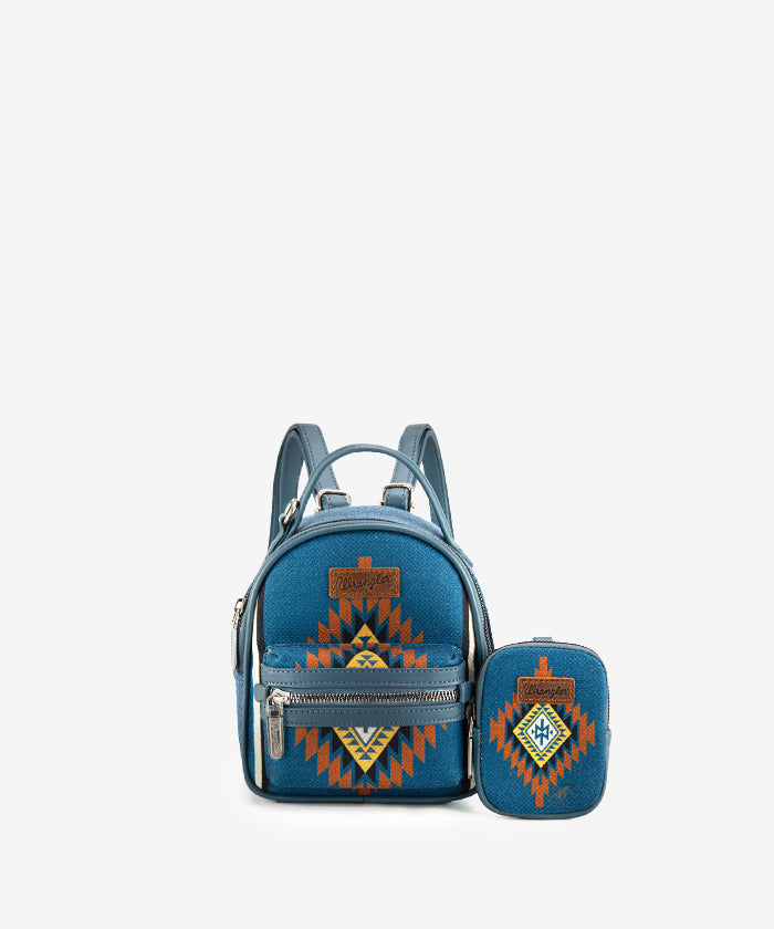 Wrangler Aztec Knitted Backpack - Stylish & Durable College Backpack for Women & Men - Perfect for School, Travel & Outdoor Adventures