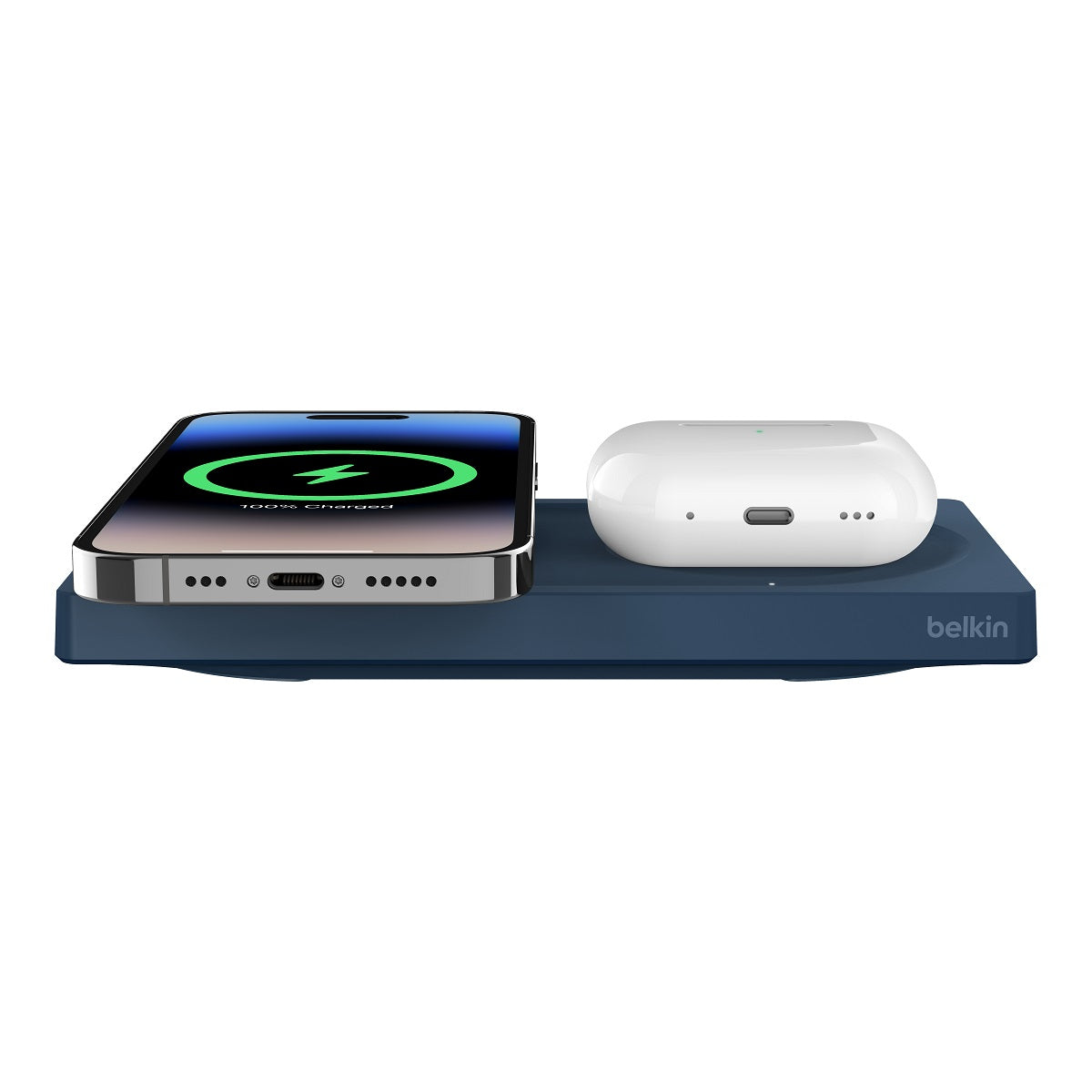 Belkin BoostCharge Pro MagSafe 2-in-1 Wireless Charging Pad 15W Fast Charging for iPhone & AirPods - Perfect for Home, Office & Travel