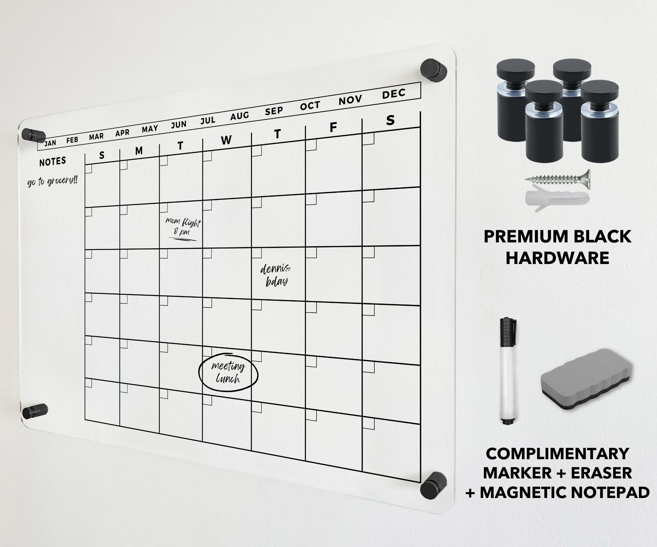 **2025 Large Acrylic Dry Erase Wall Calendar - 36x24