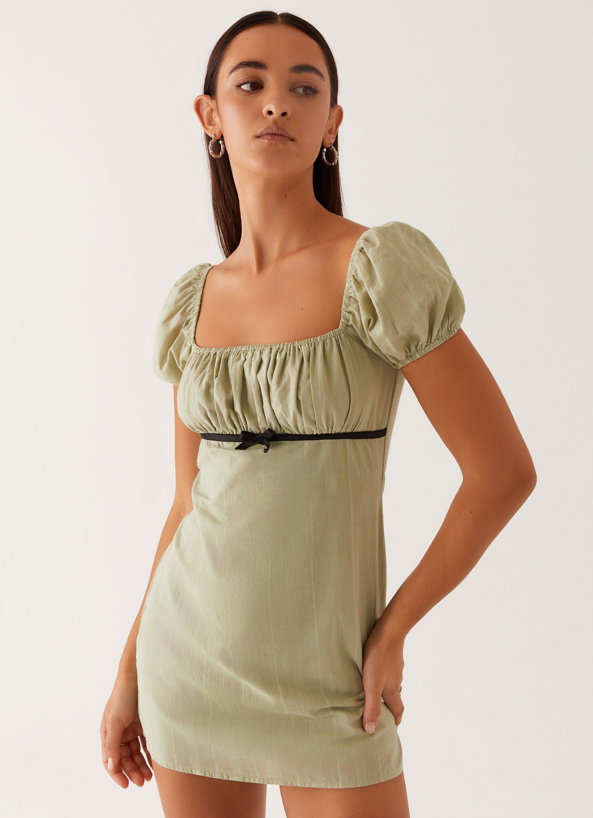 Fran Mini Dress in Pastel Green | Flowy Summer Dress for Women | Perfect for Beach, Brunch & Date Nights