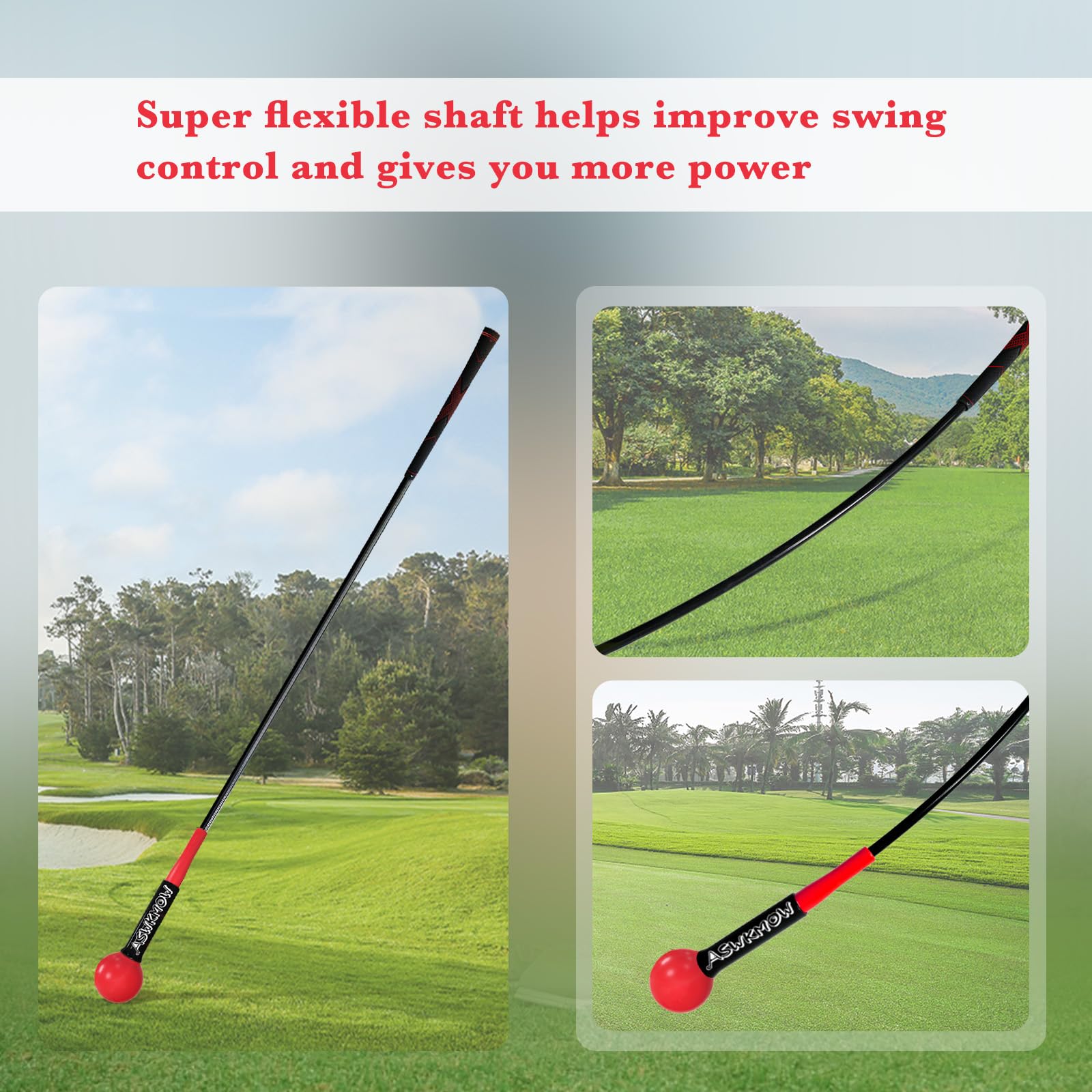 Golf Swing Trainer - Improve Strength, Tempo & Balance | Indoor & Outdoor Golf Practice Aid | Warm-Up Stick for Chipping & Hitting | Perfect for Driving Range & Backyard Training