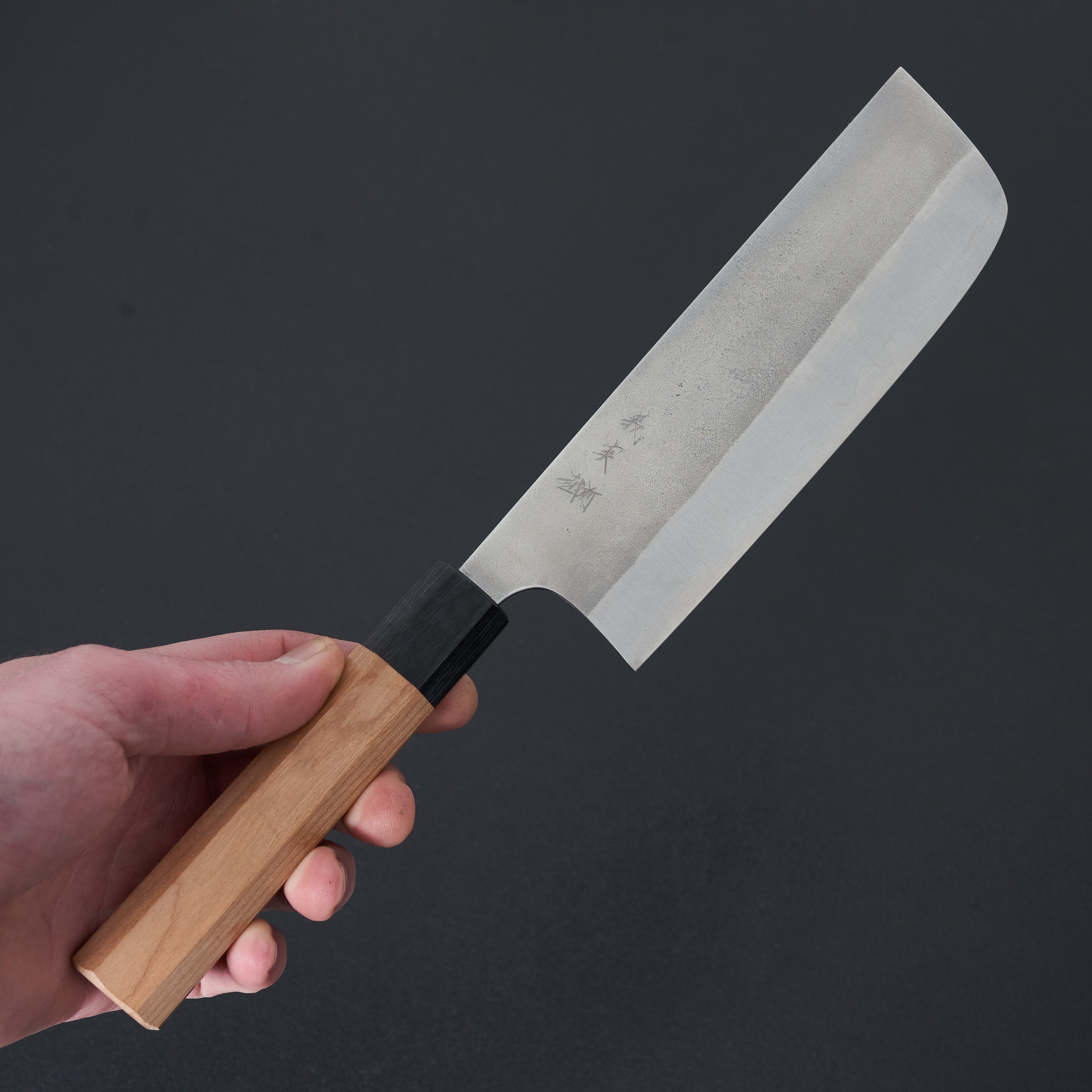 Premium Kato AS Nashiji Nakiri Knife 165mm - Japanese Cherry Wood Handle - Professional Vegetable & Herb Chopping Knife for Home Chefs & Culinary Enthusiasts