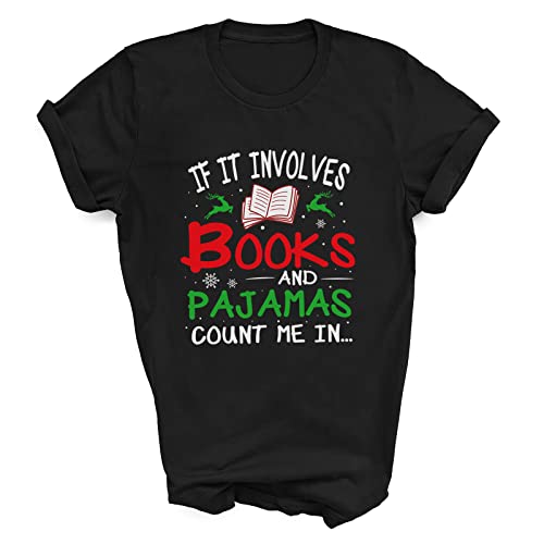 Book Lover's Pajama & Reading T-Shirt - Perfect for Bookworms, Nerds & Christmas Gifts - Cozy Reading & Sleepwear for Merry Bookmas - Available in T-Shirt, Tank, Hoodie, Long Sleeve & Sweatshirt Styles