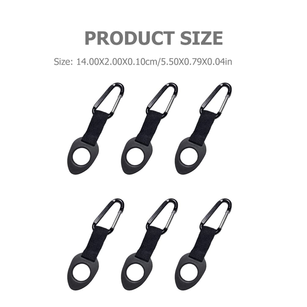 BESPORTBLE 6-Pack Silicone Water Bottle Carabiner Clips - Heavy Duty Bottle Holder for Hiking, Gym, Backpack & Outdoor Activities - Secure Carrying Solution for Hydration Packs, Canteens & Kettles