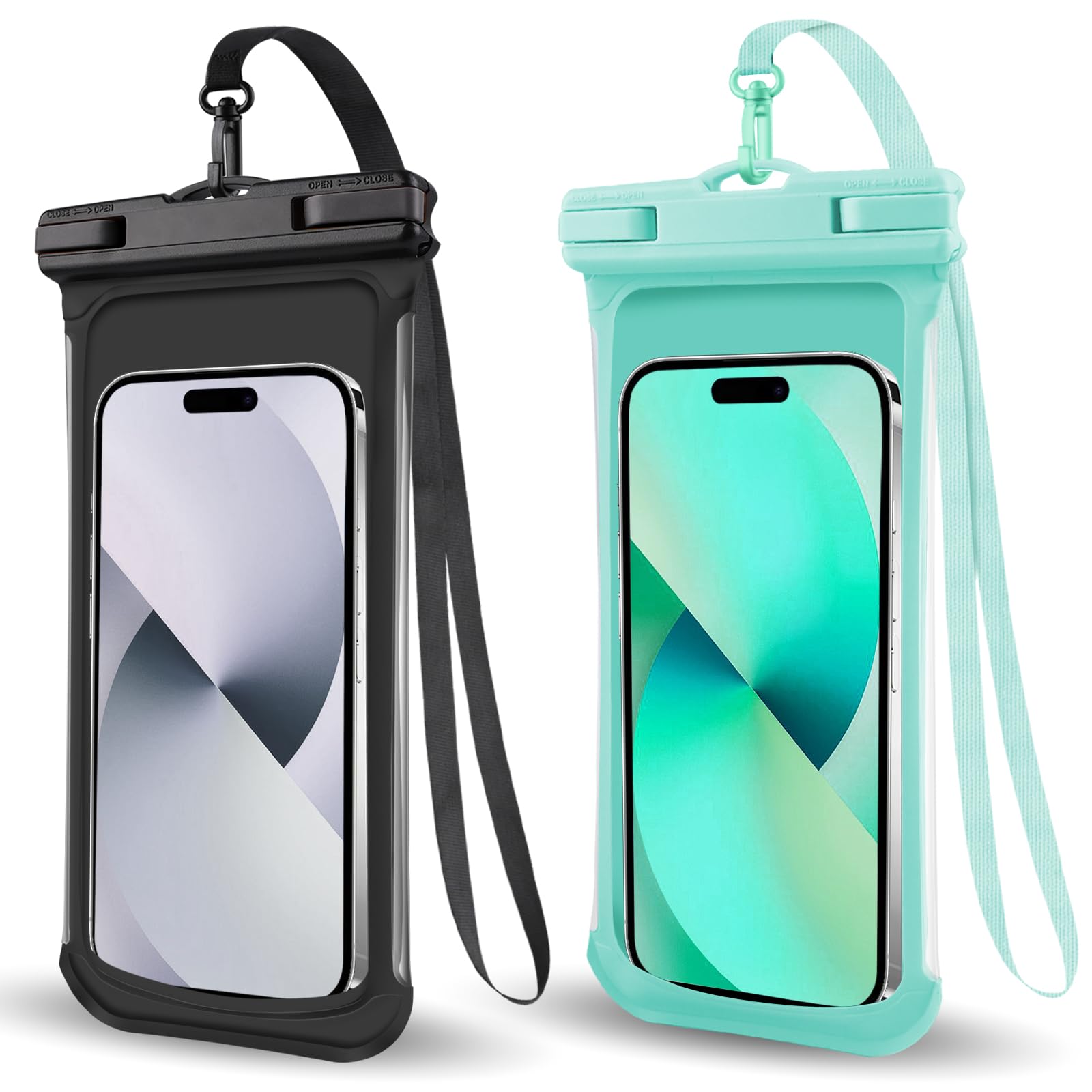 2 Pack Waterproof Phone Pouch for iPhone 15 14 13 12 Pro Max & Galaxy S24 S23 Pixel (Up to 8