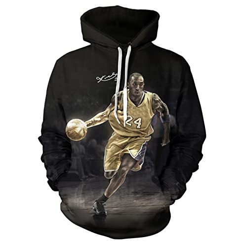 Gthprk RIP Basketball Superstar No.24 & No.8 Themed Men's Hoodies - Sports Pullover Sweatshirt for Outdoor Activities, Gym & Casual Wear