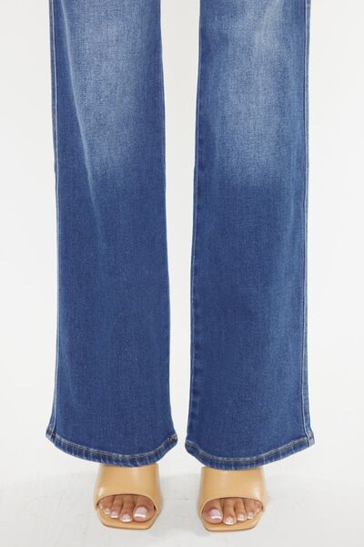 Kancan Ultra High Waist Gradient Flare Jeans for Women - Vintage Retro Stretch Denim Pants - Perfect for Casual Outfits, Date Night & 70s Style Fashion